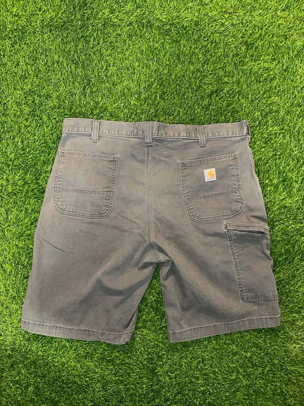 Carhartt Relaxed Fit Shorts Size 40 Grey Canvas Carpenter Workwear